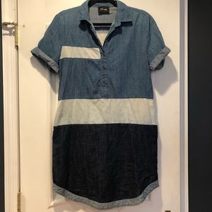 Do + BE Denim color block shirt dress- size small